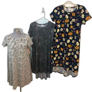 LuLaRoe Carly Swing dresses lot of 3-size XXS; excellent condition some NWT